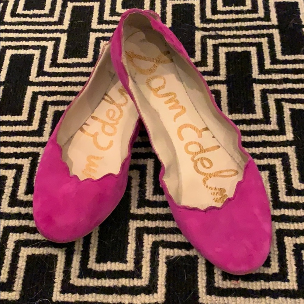 Hot pink Sam Edelman velvet flats